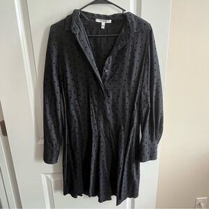 Derek Lam 10 Crosby Long Sleeve Popover Mini Shirt Dress Polkadot